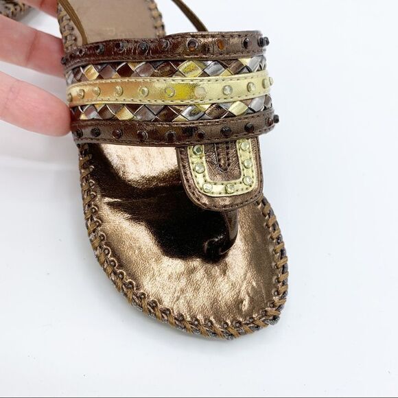 Kenneth Cole Reaction Child/Toddler Bronze Bling Baby Dress Sandals 5 - Picture 5 of 11